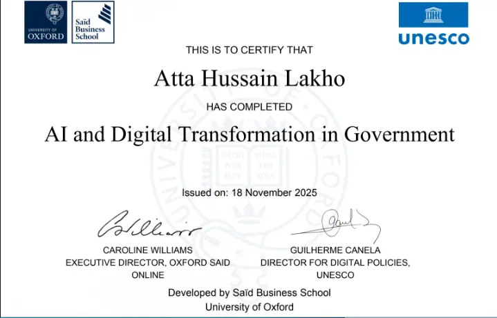 Atta Hussain Oxford University Executive Leadership Certification