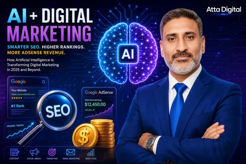 Atta Hussain Lakho Google and Oxford Certified AI Expert presenting Google AI Search Update 2026 strategies for Atta Digital.
