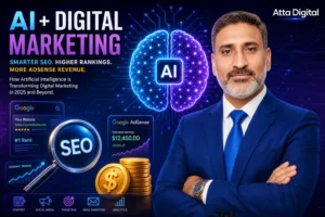 Atta Hussain Lakho Google and Oxford Certified AI Expert presenting Google AI Search Update 2026 strategies for Atta Digital.