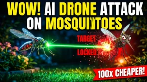 AI Mosquito Drone Technology tracking and eliminating mosquitoes mid-air